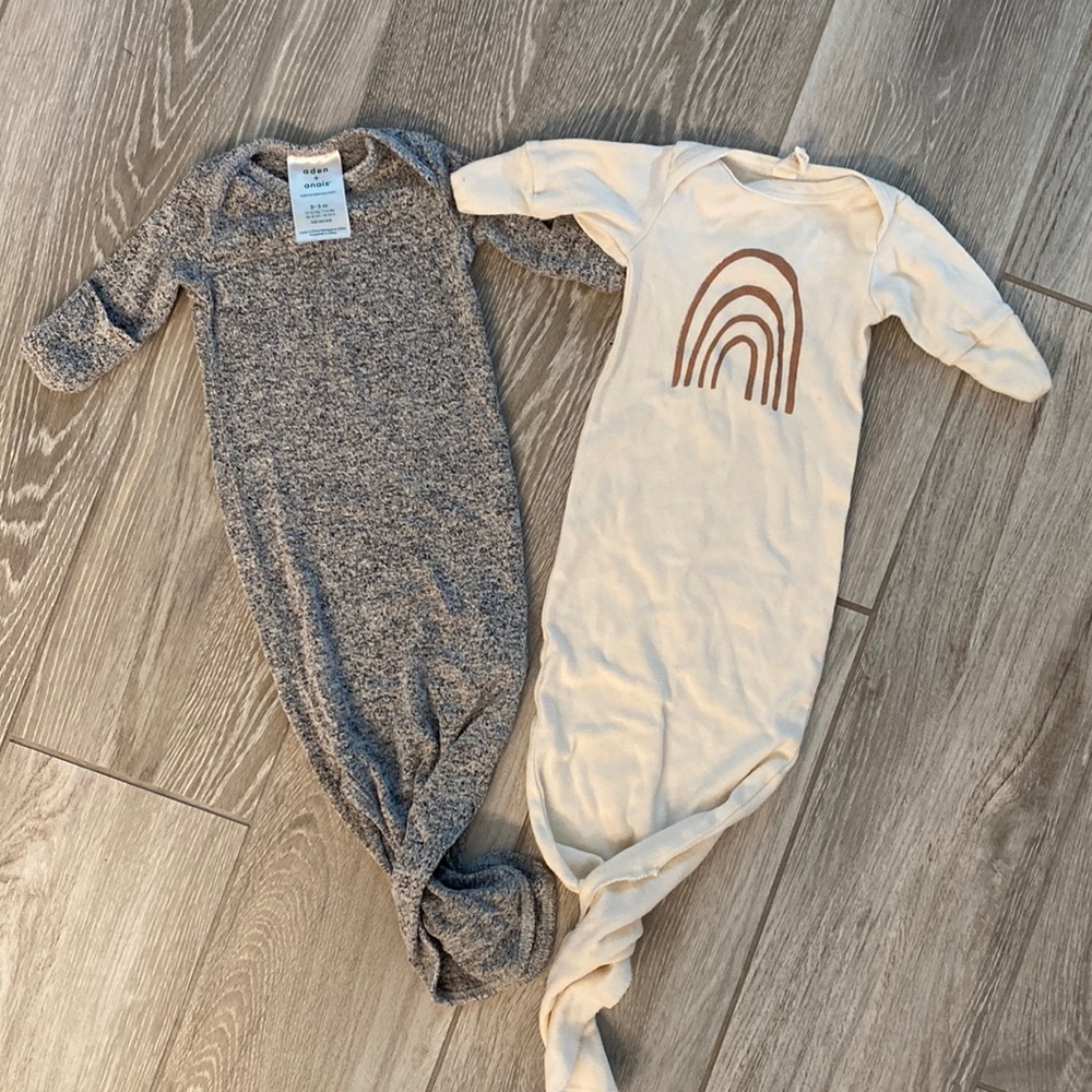 Aden + Anais and Tenth&Pine bundle onesies gowns with ties